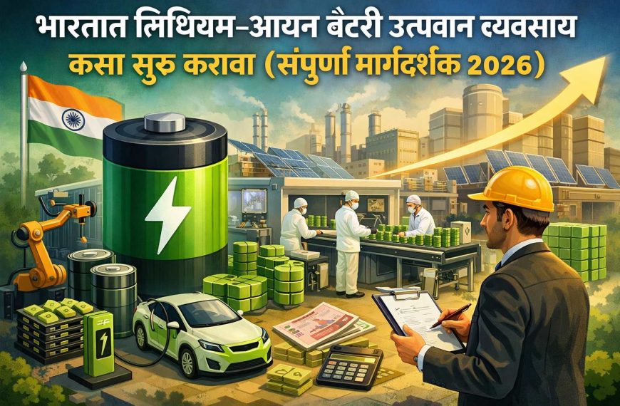 How to Start a Lithium-Ion Battery Manufacturing Business in India (Complete Guide 2026) भारतात लिथियम-आयन बॅटरी उत्पादन व्यवसाय कसा सुरू करावा (संपूर्ण मार्गदर्शक २०२६)